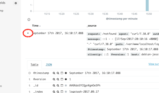 Kibana 5 Document Fields